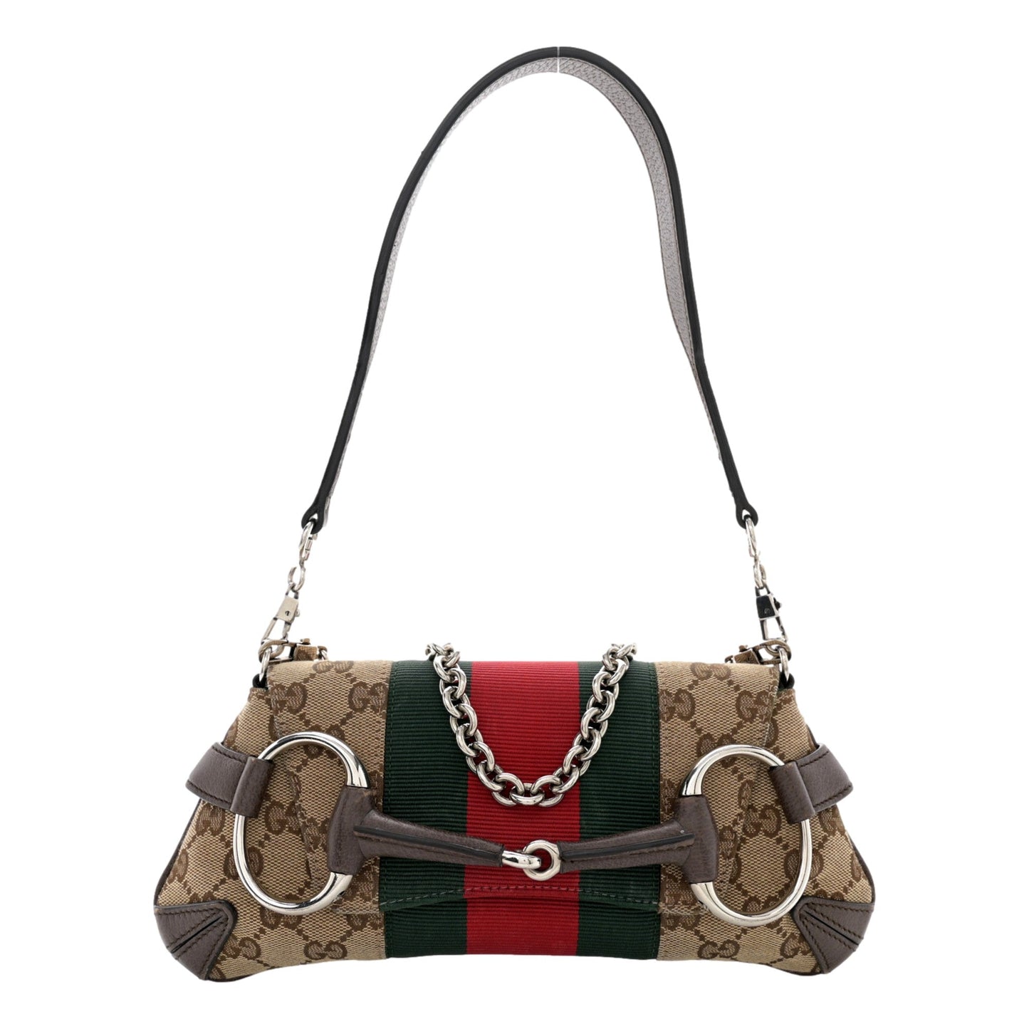 Gucci Horsebit Supreme Canvas Web Stripe Small Chain Shoulder Bag