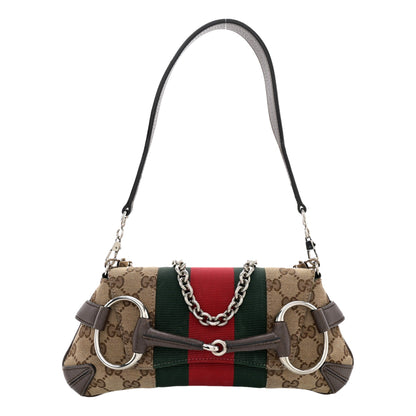 Gucci Horsebit Supreme Canvas Web Stripe Small Chain Shoulder Bag