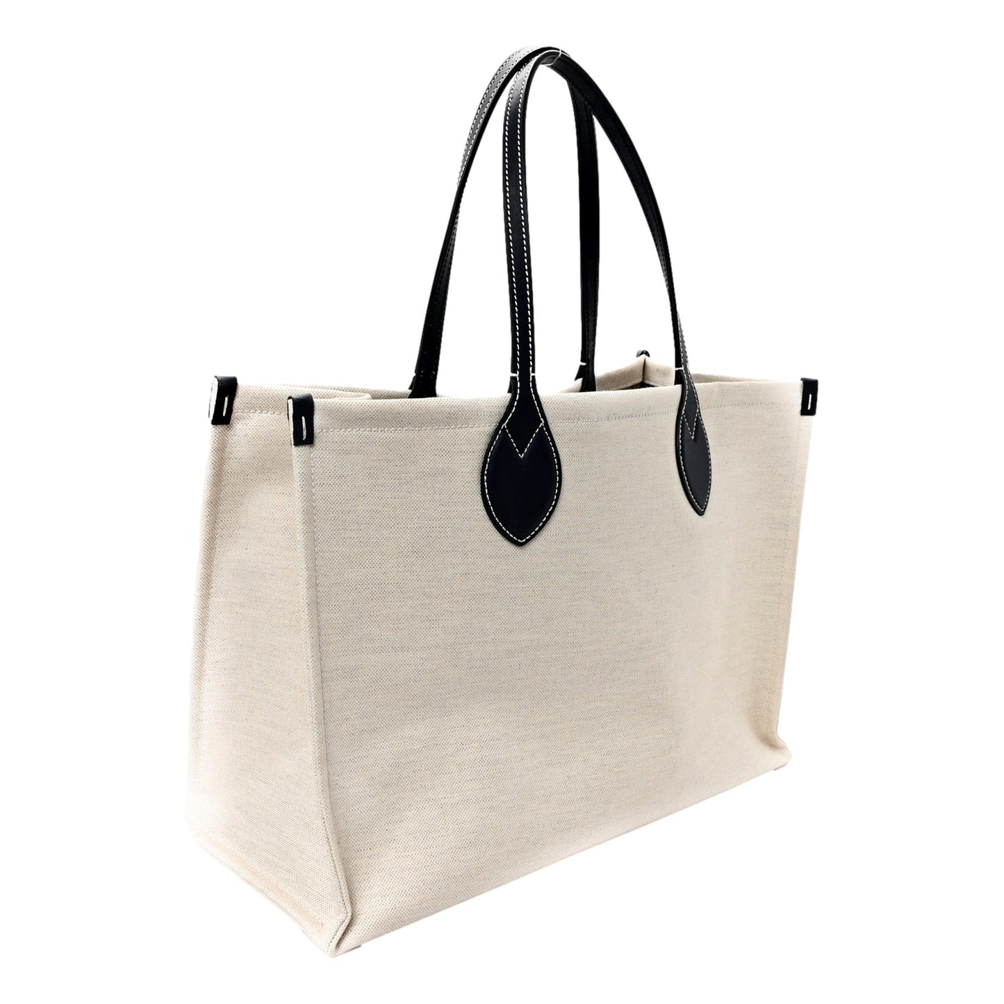 Gucci Supreme Canvas Beige Calfskin Logo Print Large Tote Bag Navy Multicolor