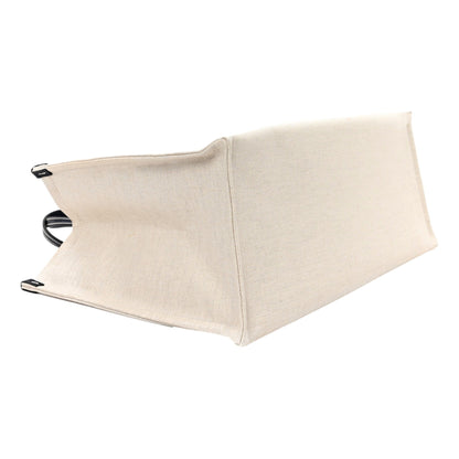 Gucci Supreme Canvas Beige Calfskin Logo Print Large Tote Bag Navy Multicolor