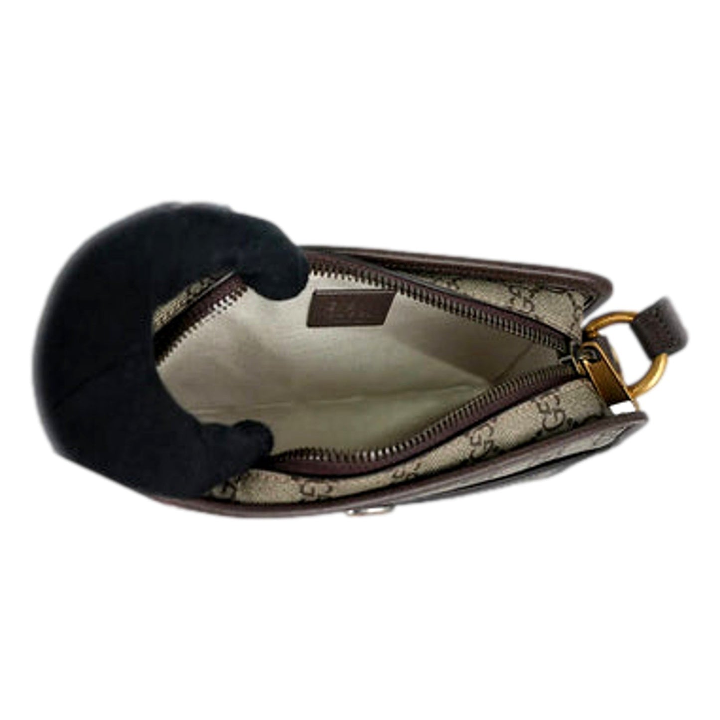 Gucci Ophida GG Supreme Canvas Leather Webstripe Top Handle Crossbody Handbag