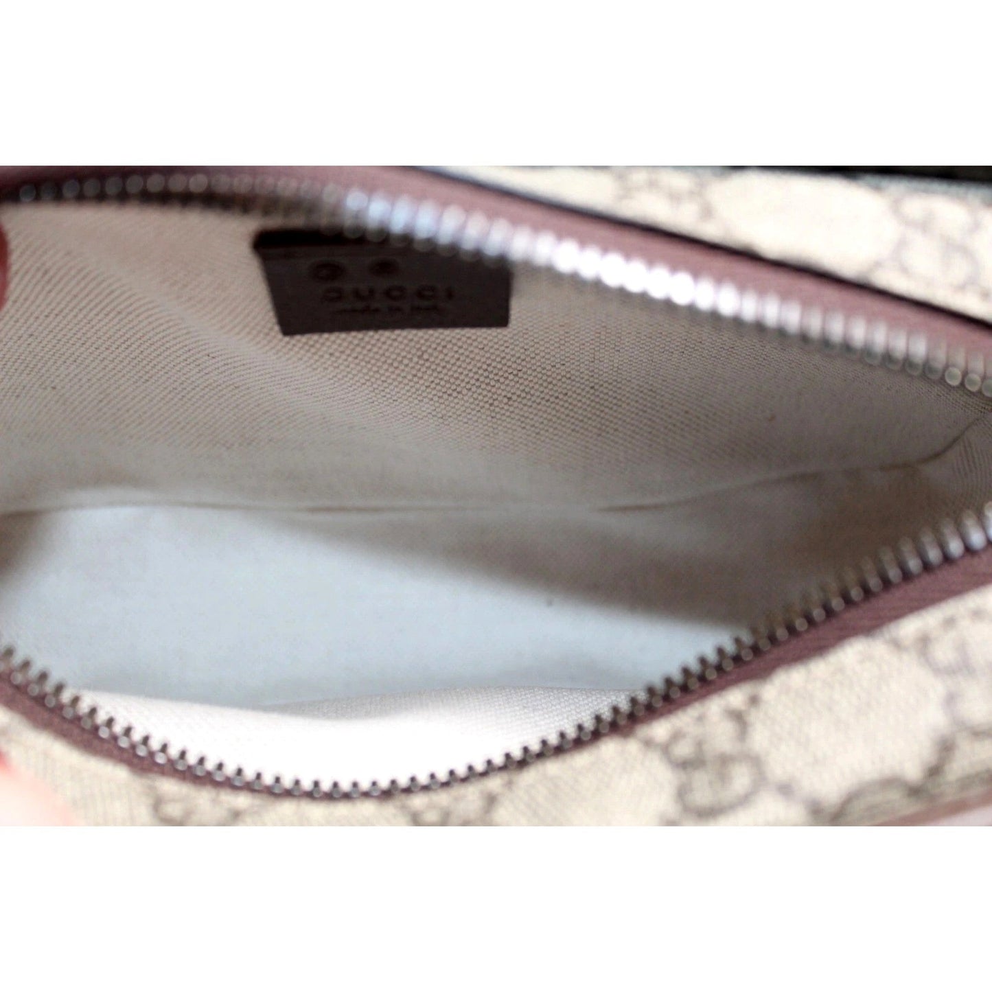 Gucci Ophida GG Supreme Canvas Leather Webstripe Top Handle Crossbody Handbag