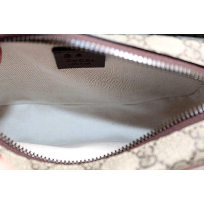 Gucci Ophida GG Supreme Canvas Leather Webstripe Top Handle Crossbody Handbag