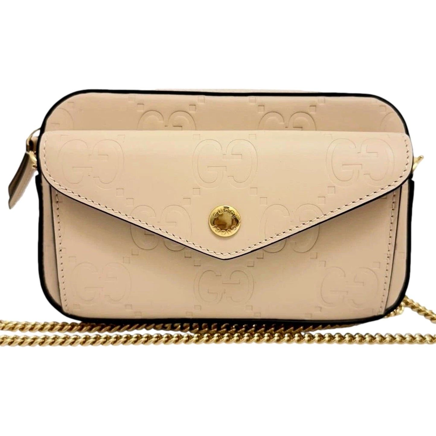 Gucci Gilbert Calfskin Mini Envelope Beige Crossbody Bag