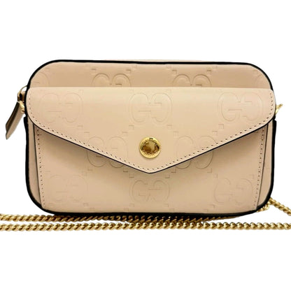 Gucci Gilbert Calfskin Mini Envelope Beige Crossbody Bag