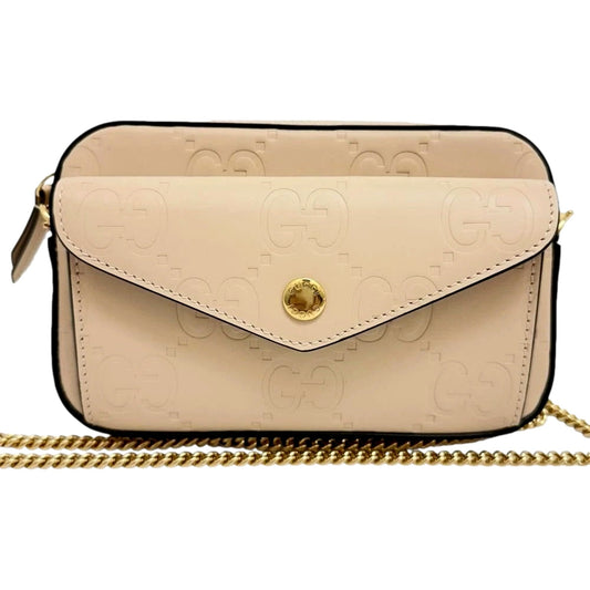 Gucci Gilbert Calfskin Mini Envelope Beige Crossbody Bag