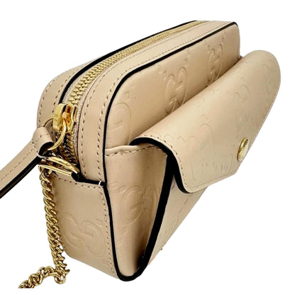 Gucci Gilbert Calfskin Mini Envelope Beige Crossbody Bag
