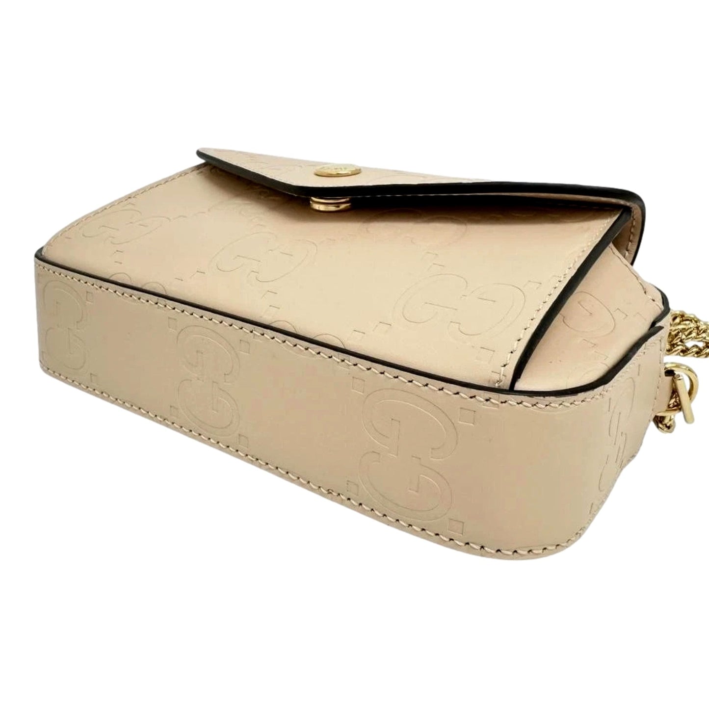 Gucci Gilbert Calfskin Mini Envelope Beige Crossbody Bag