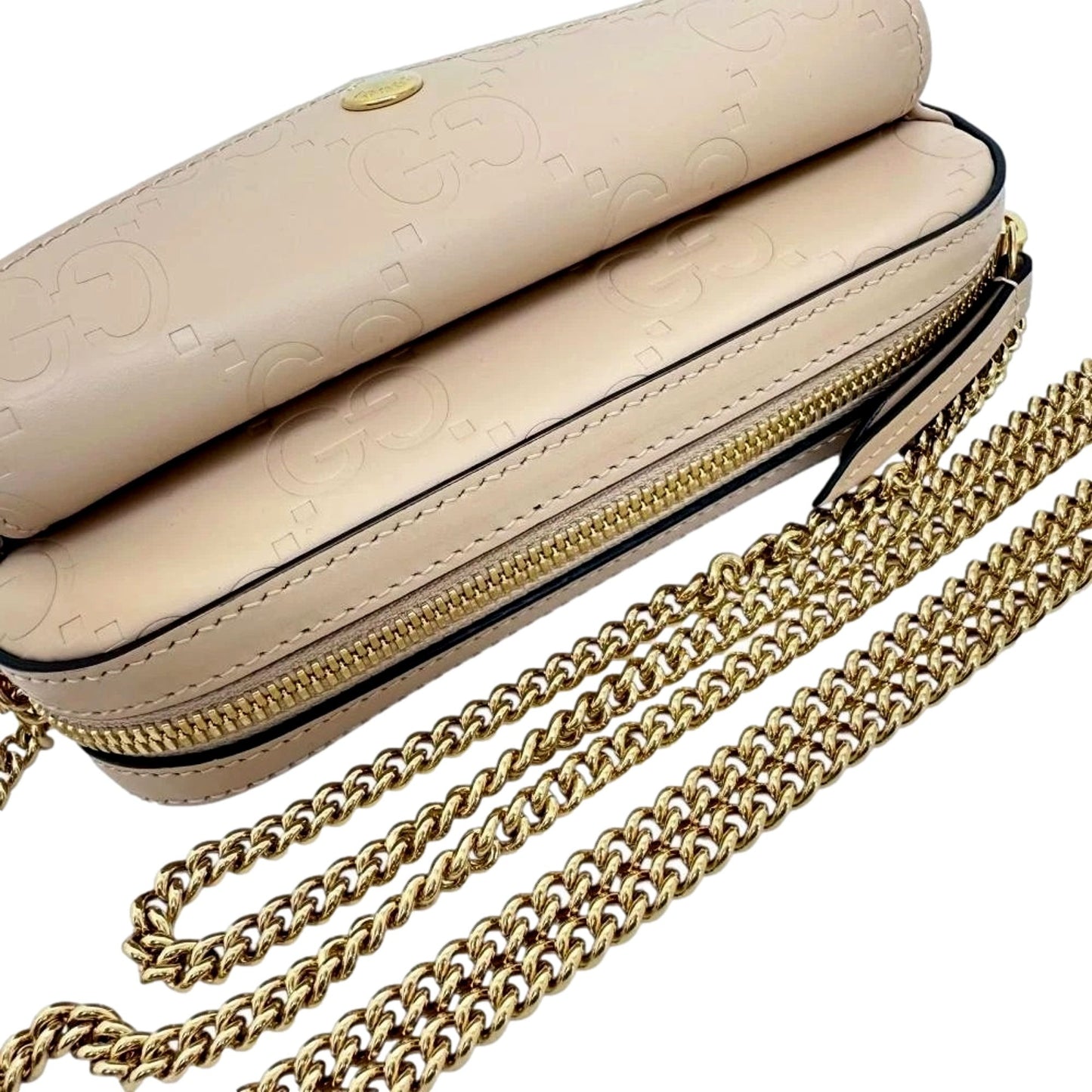 Gucci Gilbert Calfskin Mini Envelope Beige Crossbody Bag