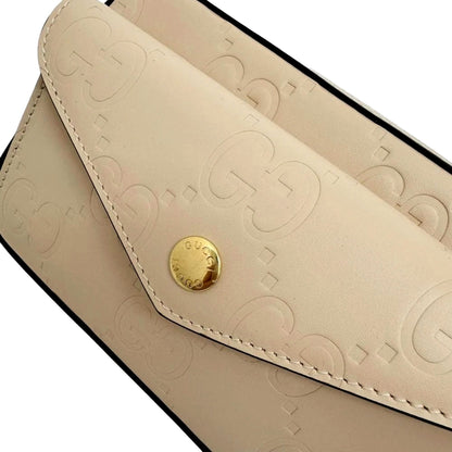 Gucci Gilbert Calfskin Mini Envelope Beige Crossbody Bag