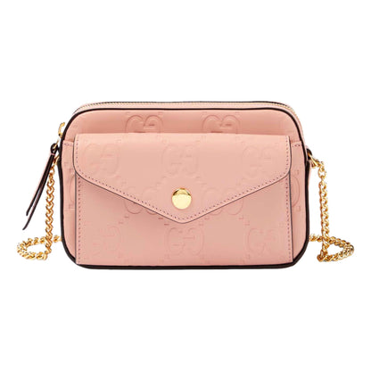 Gucci Gilbert Calfskin Mini Envelope Pink Crossbody Bag