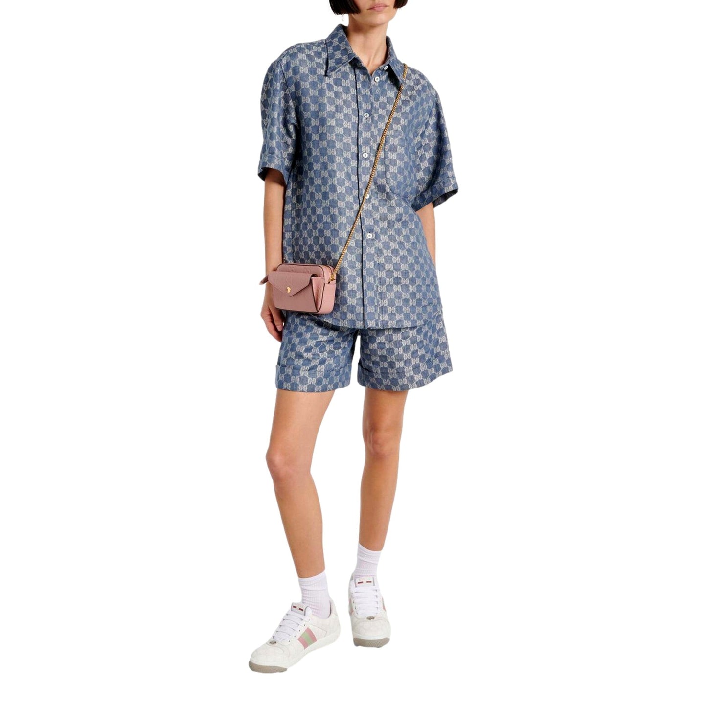 Gucci Gilbert Calfskin Mini Envelope Pink Crossbody Bag