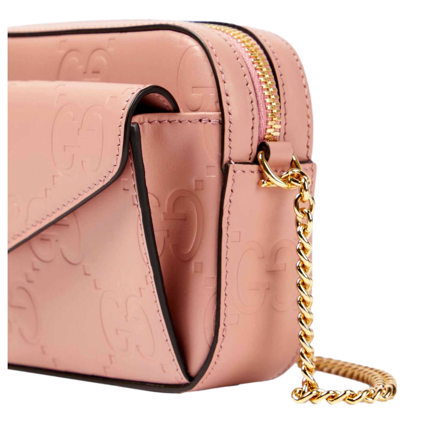 Gucci Gilbert Calfskin Mini Envelope Pink Crossbody Bag