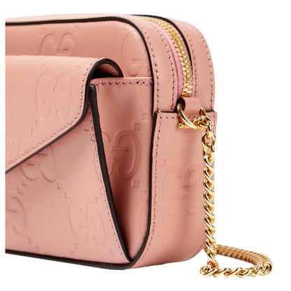Gucci Gilbert Calfskin Mini Envelope Pink Crossbody Bag