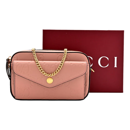 Gucci Gilbert Calfskin Mini Envelope Pink Crossbody Bag