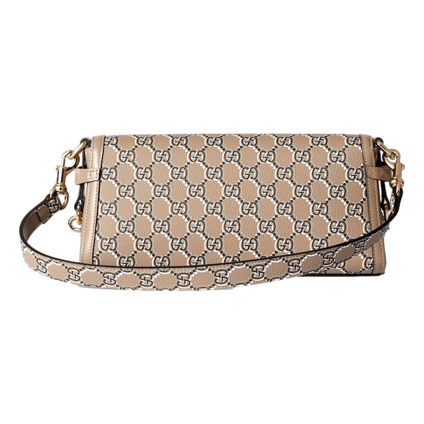 Gucci Luce Optical Printed GG Leather Beige Shoulder Bag