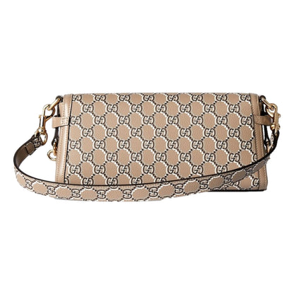 Gucci Luce Optical Printed GG Leather Beige Shoulder Bag