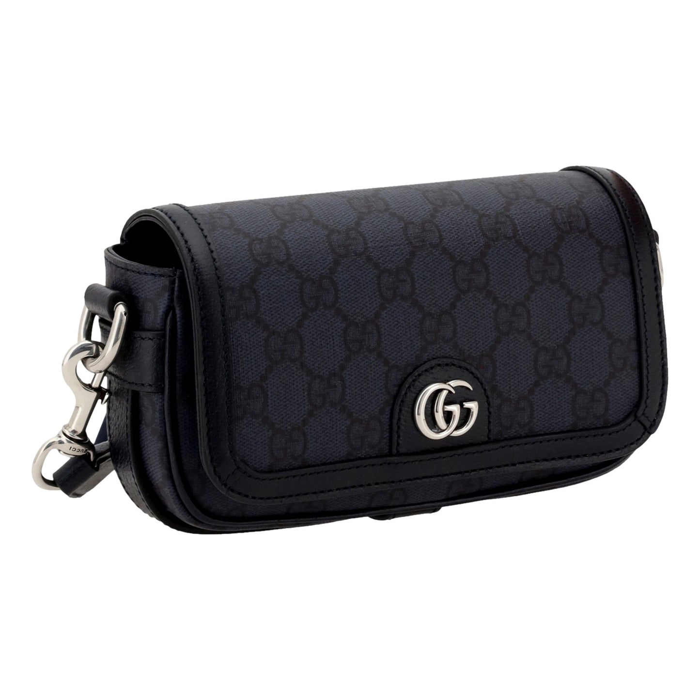 Gucci Ophidia Super Mini GG Supreme Canvas Shoulder Bag Navy Blue