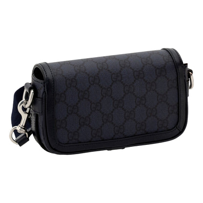 Gucci Ophidia Super Mini GG Supreme Canvas Shoulder Bag Navy Blue