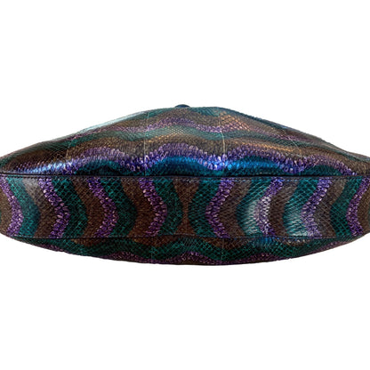 Gucci Jackie Python Leather Green Purple Large Shoulder Bag