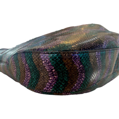 Gucci Jackie Python Leather Green Purple Large Shoulder Bag