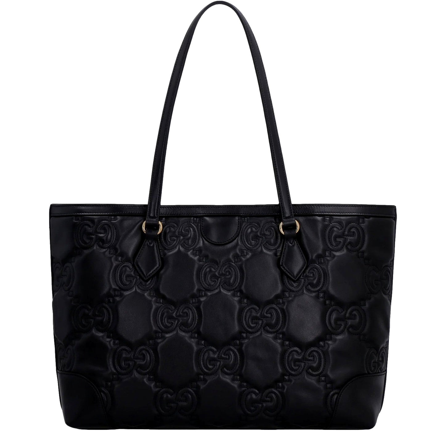 Gucci Ophidia Jumbo GG Matellase Medium Black Leather Tote