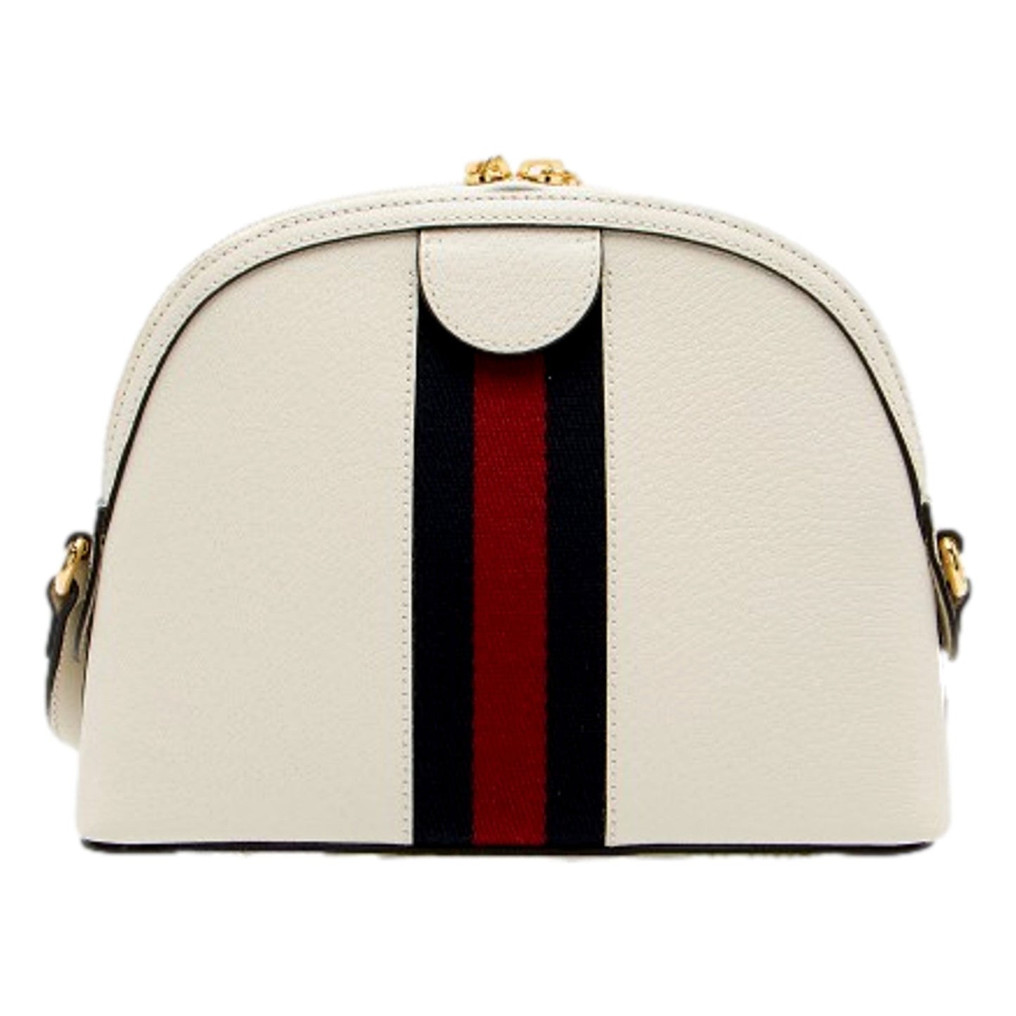 Gucci Ophidia Dome Sherry Leather Web Stripe Cream White Crossbody Handbag