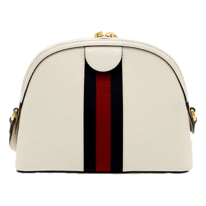 Gucci Ophidia Dome Sherry Leather Web Stripe Cream White Crossbody Handbag