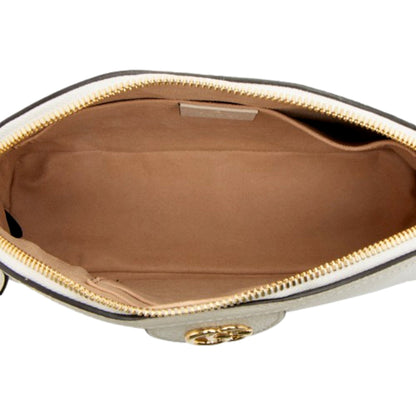 Gucci Ophidia Dome Sherry Leather Web Stripe Cream White Crossbody Handbag