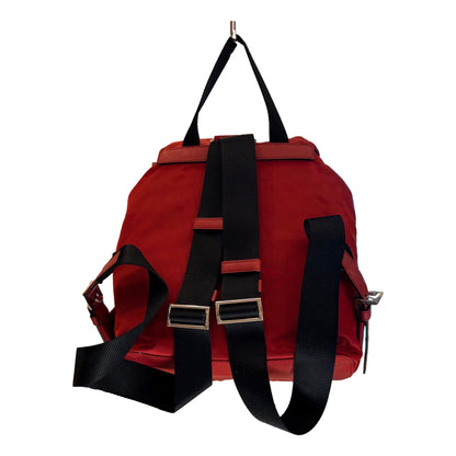Prada Re-Edition Re-Nylon Drawstring Backpack Fuoco Burgundy Red Medium Womens
