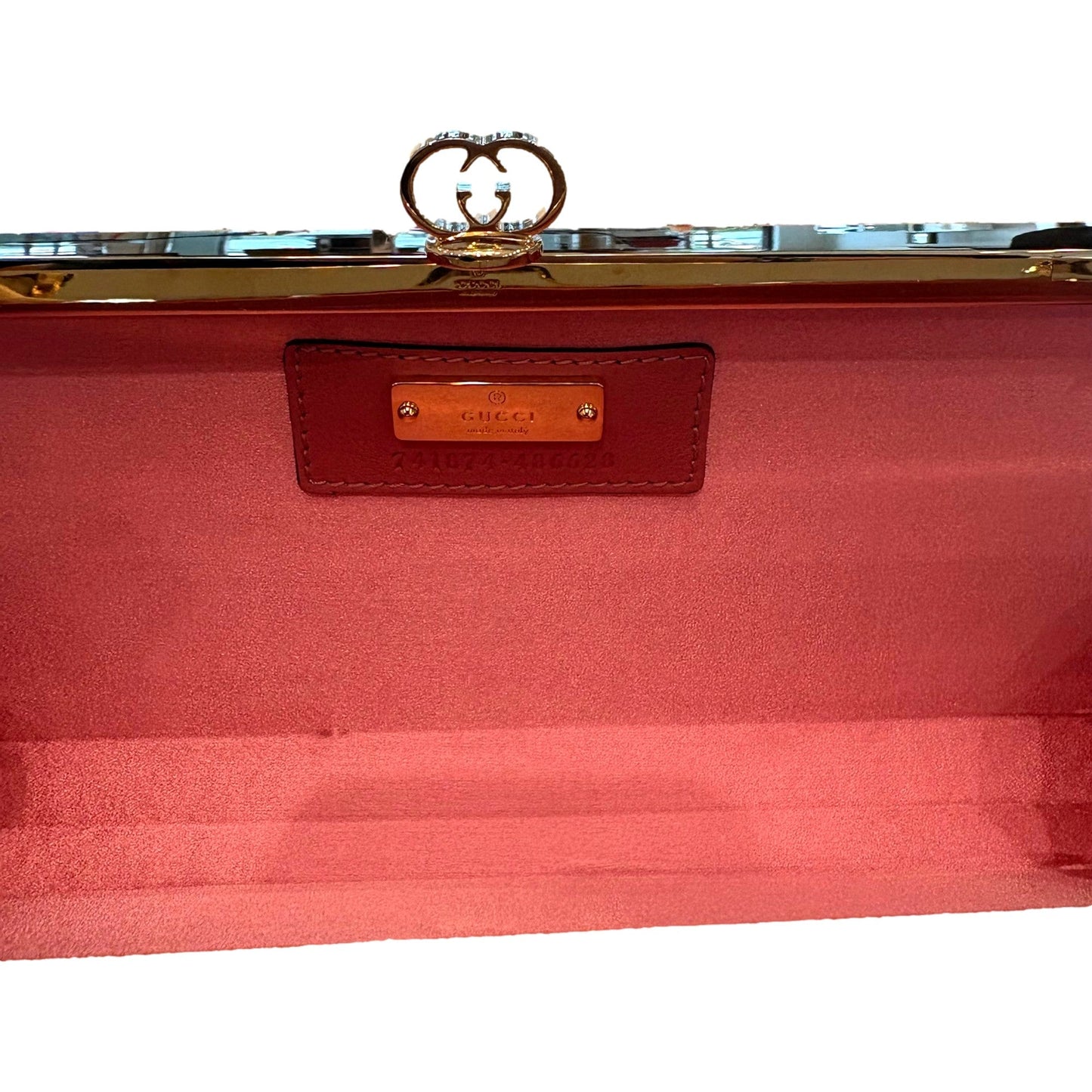 Gucci Broadway Embellished Sequins and Crystals Red Green Pink Chain Shoulder Bag Clutch