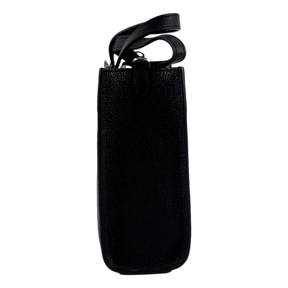 Jimmy Choo Black Leather Mini Shopper Handbag Crossbody Embossed Logo