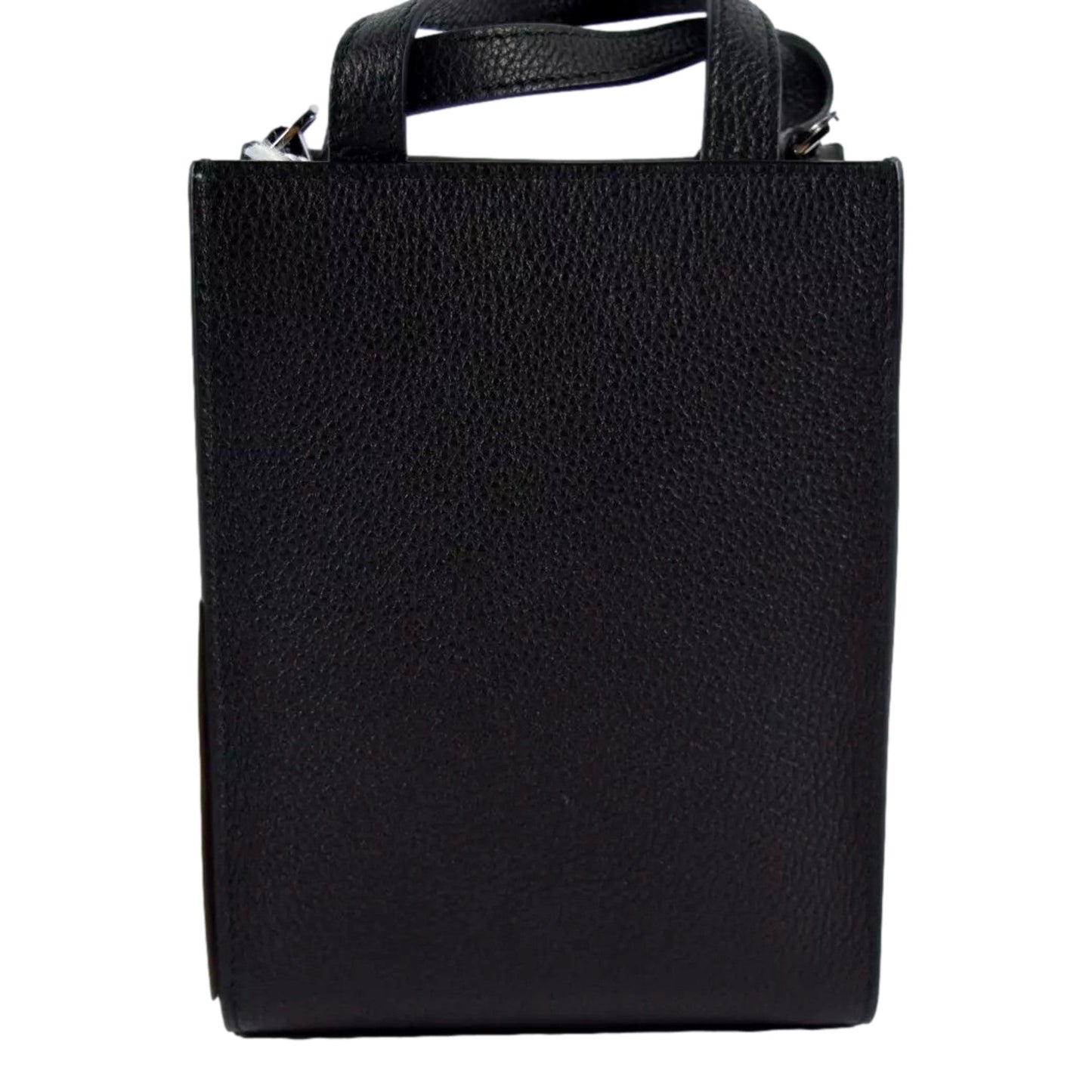 Jimmy Choo Black Leather Mini Shopper Handbag Crossbody Embossed Logo