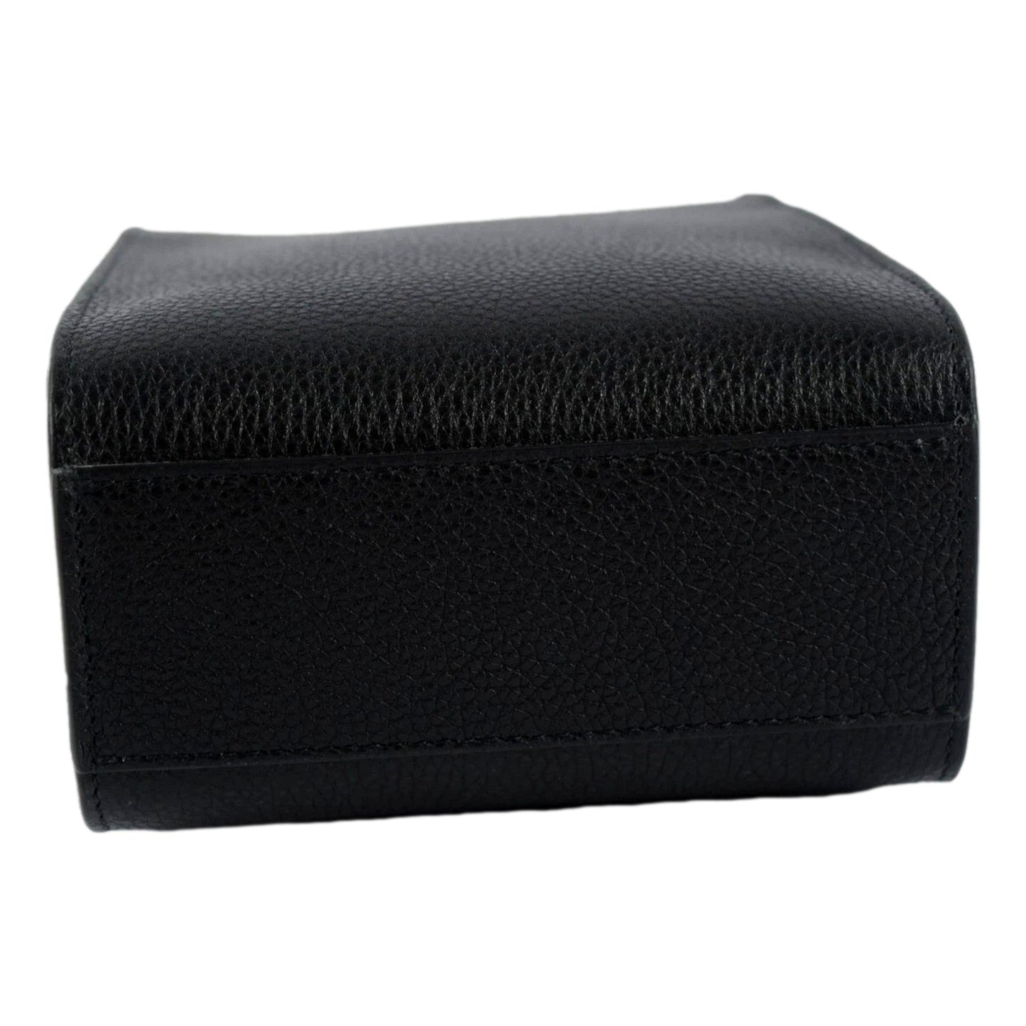 Jimmy Choo Black Leather Mini Shopper Handbag Crossbody Embossed Logo