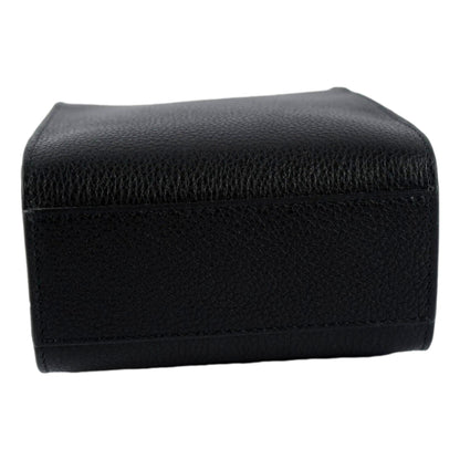 Jimmy Choo Black Leather Mini Shopper Handbag Crossbody Embossed Logo