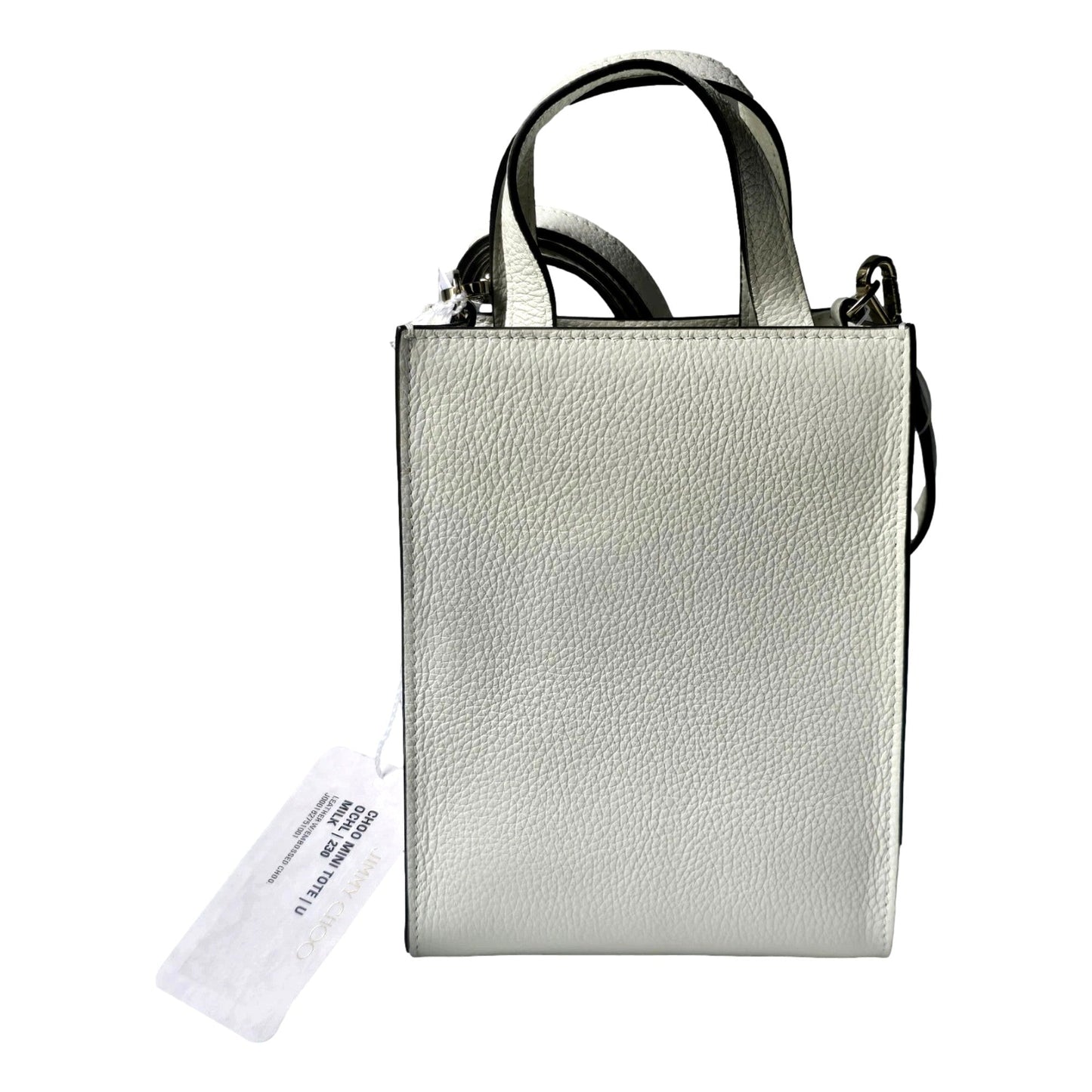 Jimmy Choo Milk White Mini Shopper Handbag Crossbody Embossed Logo