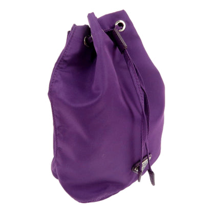 Prada UVA Purple Tessuto Nylon Triangle Logo Drawstring Bucket Bag