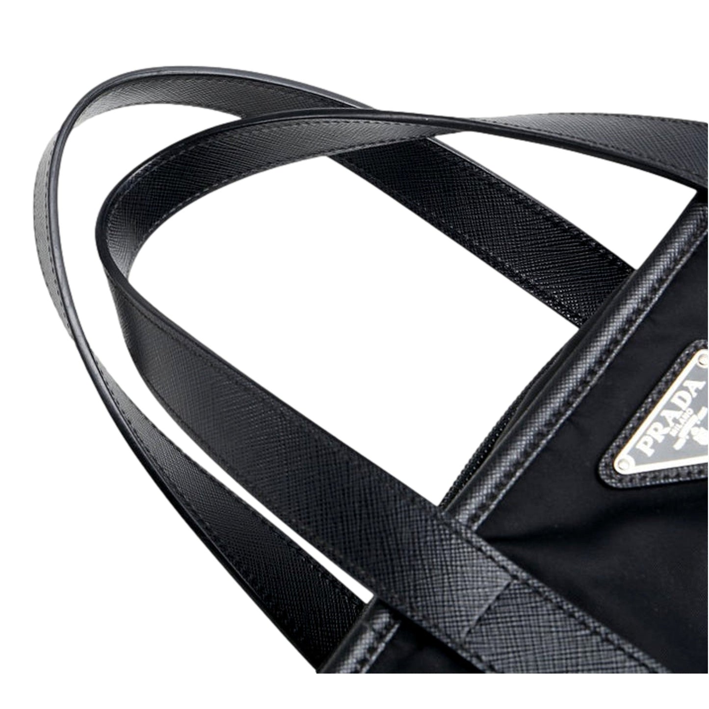 Prada Re-Nylon Black Nylon and Saffiano Large Crossbody Tote Bag