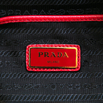 Prada Vitello Daino Convertible Front Pocket Backpack Red Gold Hardware