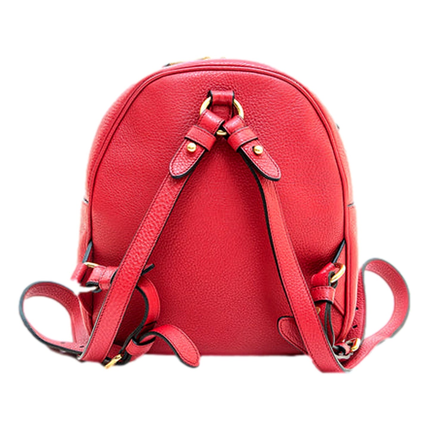 Prada Vitello Daino Convertible Front Pocket Backpack Red Gold Hardware