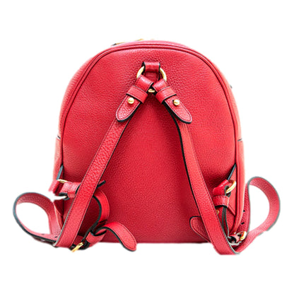 Prada Vitello Daino Convertible Front Pocket Backpack Red Gold Hardware