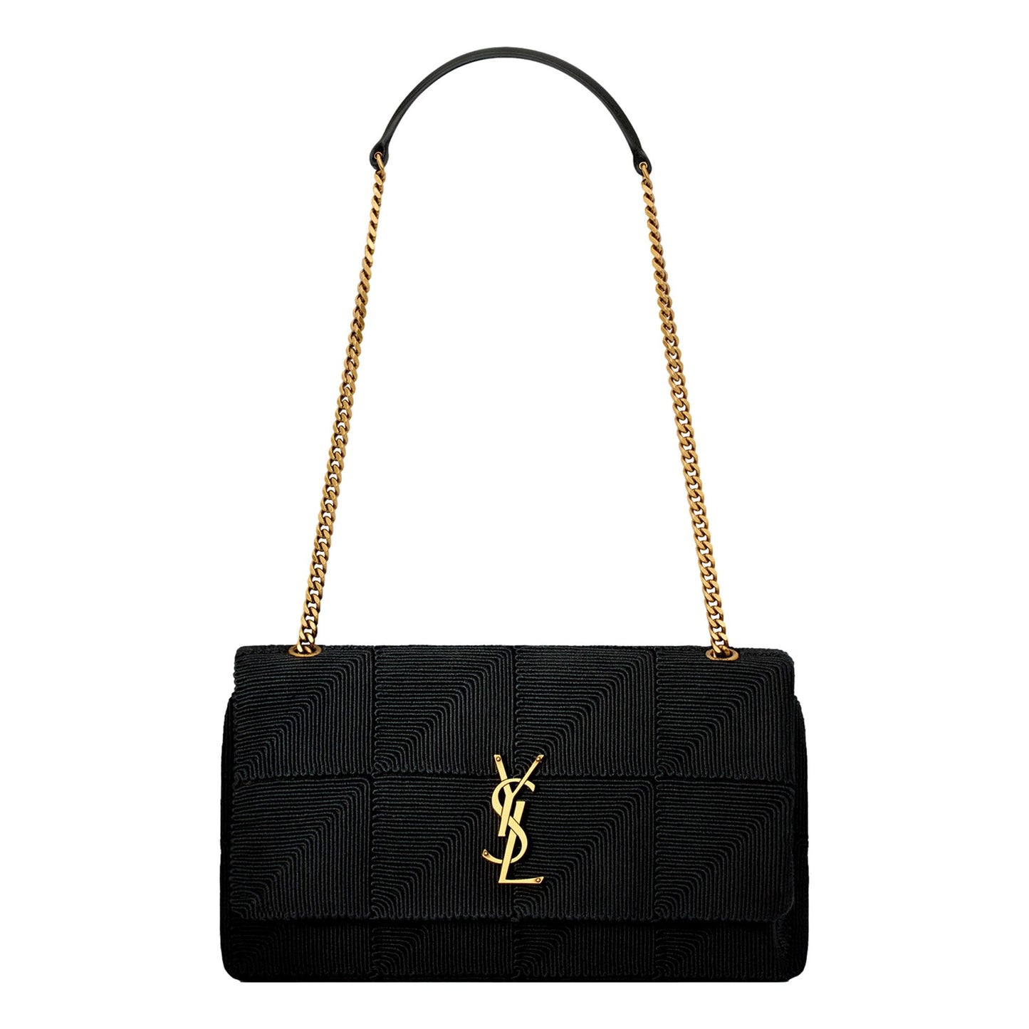Saint Laurent Jamie YSL Satin Textured Chain Strap Small Crossbody Flap Bag