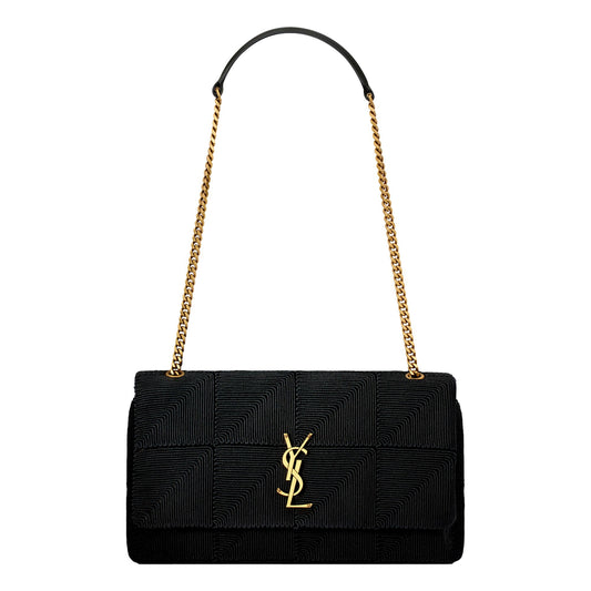 Saint Laurent Jamie YSL Satin Textured Chain Strap Small Crossbody Flap Bag