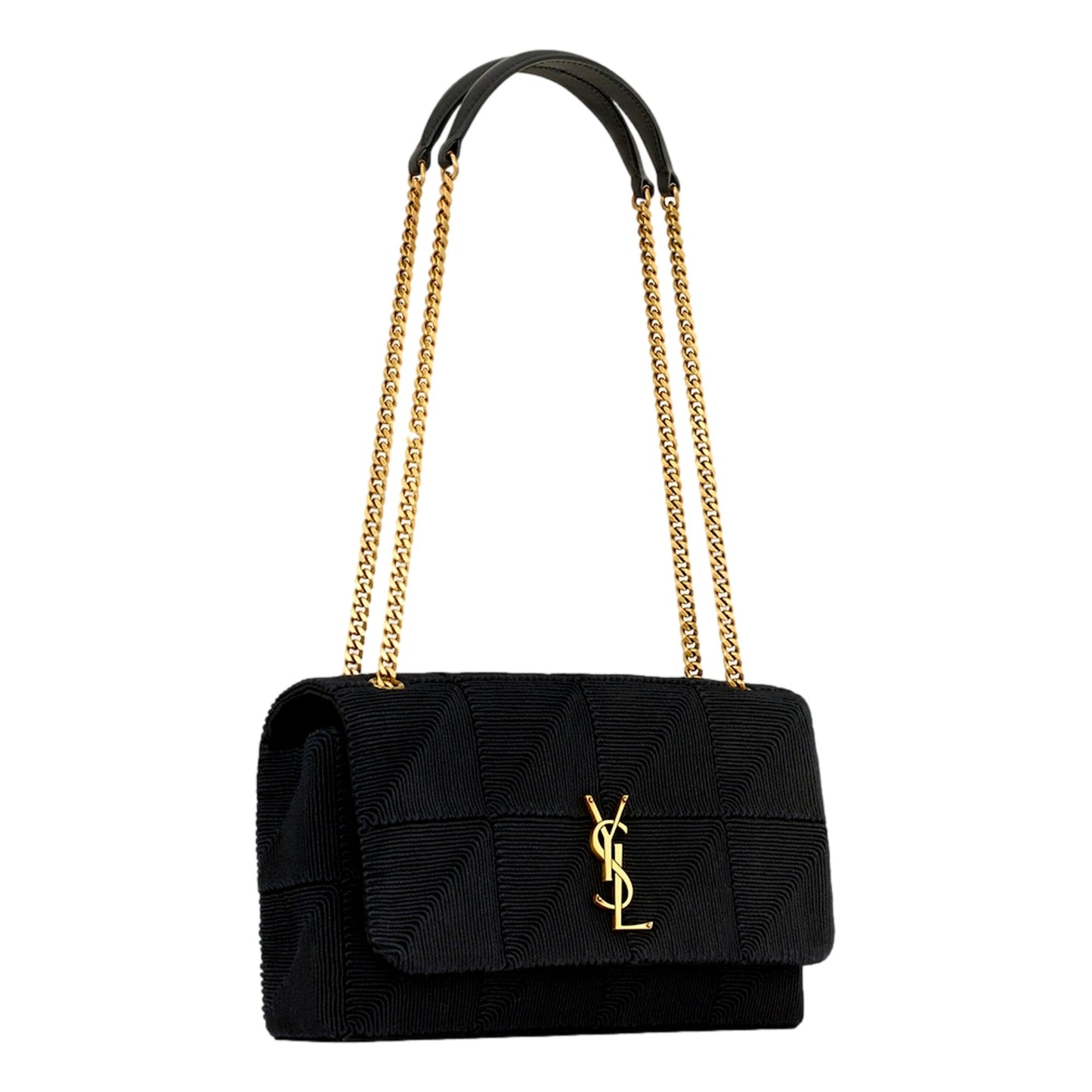 Saint Laurent Jamie YSL Satin Textured Chain Strap Small Crossbody Flap Bag