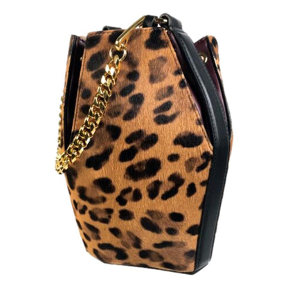 Alexander McQueen The Bucket Bag Leopard Print Pony Hair