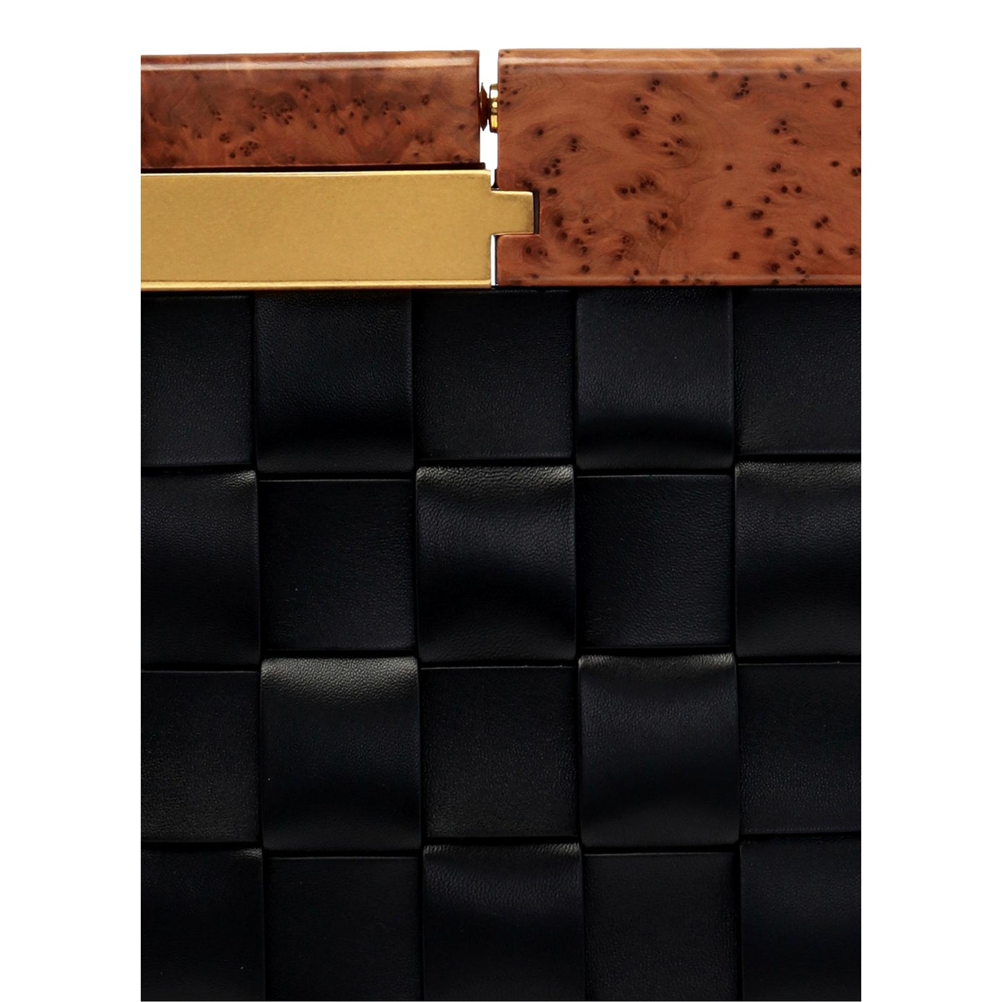 Bottega Veneta 'BV SNAP' Mogano Black Clutch