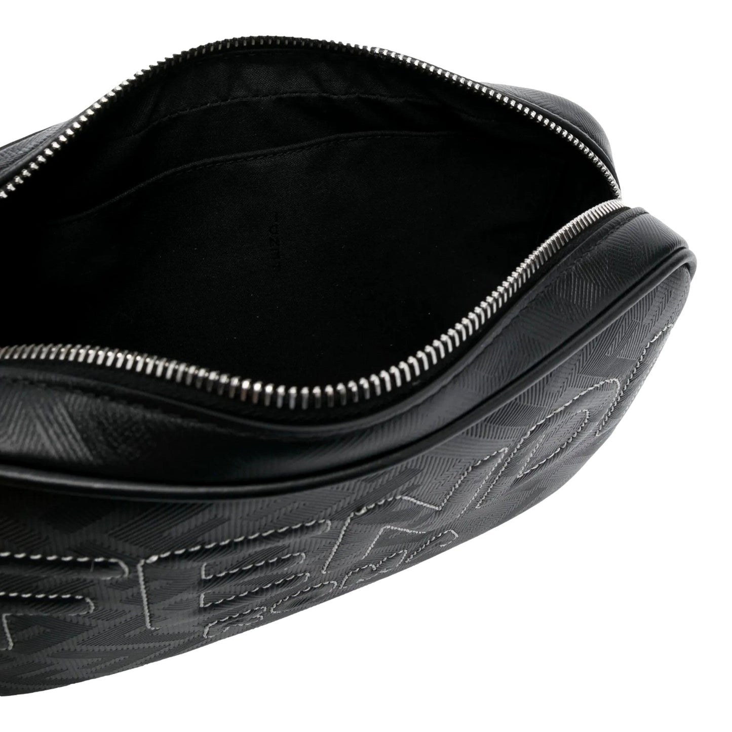 Fendi Roma Black Shadow Leather Canvas  Camera Crossbody Bag