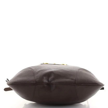 Gucci 1955 Morsetto Large Leather Horsebit Drawstring Brown Bucket Bag