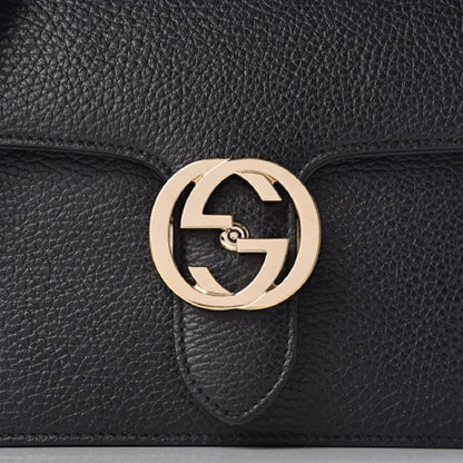 Gucci Black Icon GG Interlocking Small Crossbody Bag