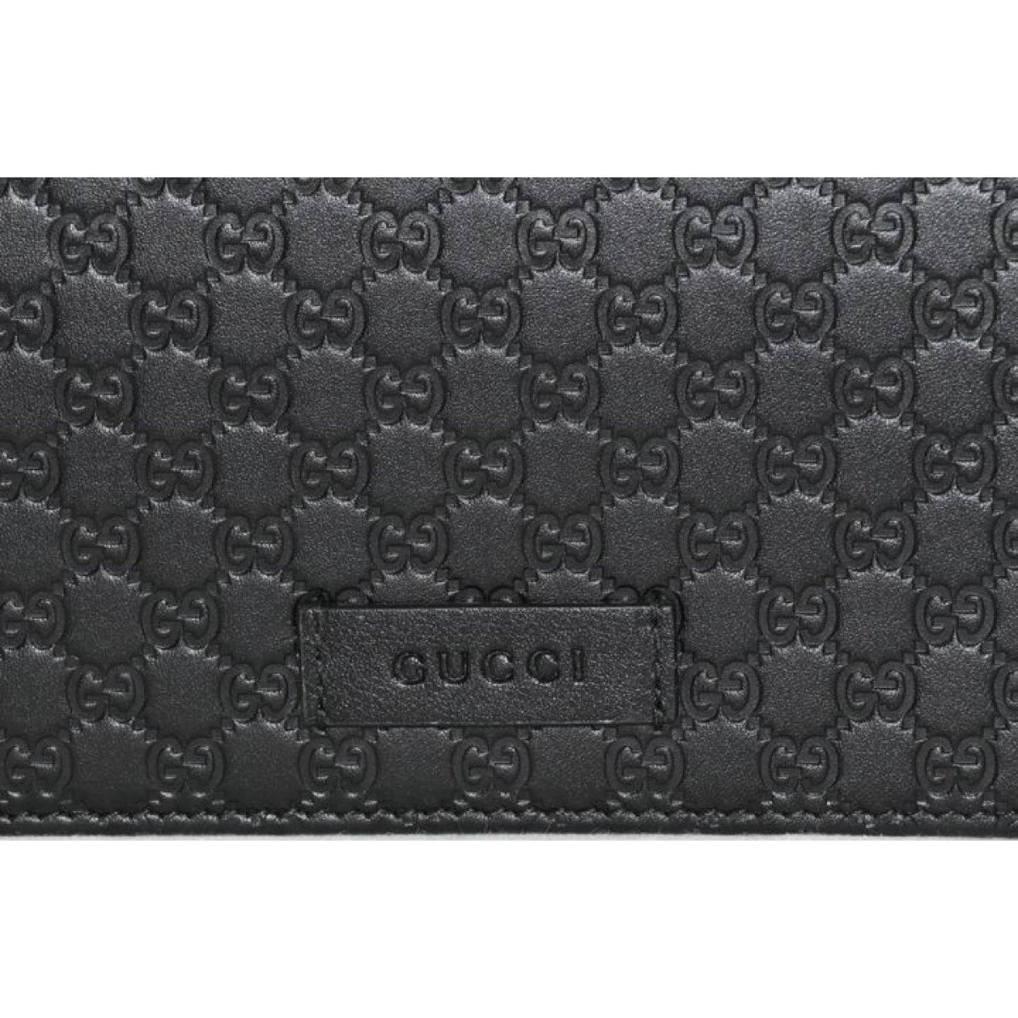 Gucci Microguccissima GG Logo Black Leather Wallet Crossbody Handbag